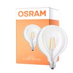 Osram SuperStar LED E27 Globe 125mm Fadenlampe Klar 7W 806lm - 822-827 Dim to Warm | Dimmbar - Ersatz für 60W