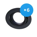 Multipack 6x Noxion Einbau Spot Vision MR16 schwenkbar Schwarz | Ausschnitt 69mm - GU10 Sockel