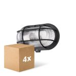 Multipack 4x D'Lite Wandleuchte Ecco Schwarz Oval | IP44 - Geeignet für 1x E27
