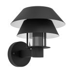 Eglo Wandleuchte Chiappera Stahl Schwarz | IP44 - Geeignet für 1x E27