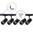 Bright Choice Komplettset 1-Phasen Rail L 1,5 x 1,5 Meter Schwarz | incl. 5x Spot + GU10 2700K 3W Dimmbar + Abschlusskappe, Stromanschluss und L -Verbinder