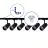 Bright Choice Komplettset 1-Phasen Rail L 1,5 x 1,5 Meter Schwarz | incl. 6x Spot + GU10 2700K 3W Dimmbar + Abschlusskappe, Stromanschluss und L -Verbinder