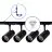 Bright Choice Komplettset 1-Phasen Rail L 1 x 1,5 Meter Schwarz | incl. 4x Spot + GU10 2700K 3W Dimmbar + Abschlusskappe, Stromanschluss und L -Verbinder
