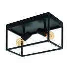 Eglo Deckenleuchte Silentina Stahl Schwarz | IP20 - Geeignet für 2x E27 